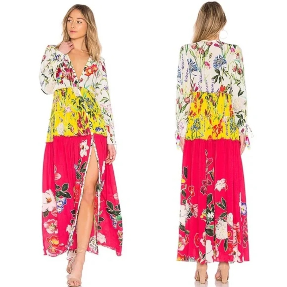 ROCOCO SAND Bloom SILK Floral Maxi Dress